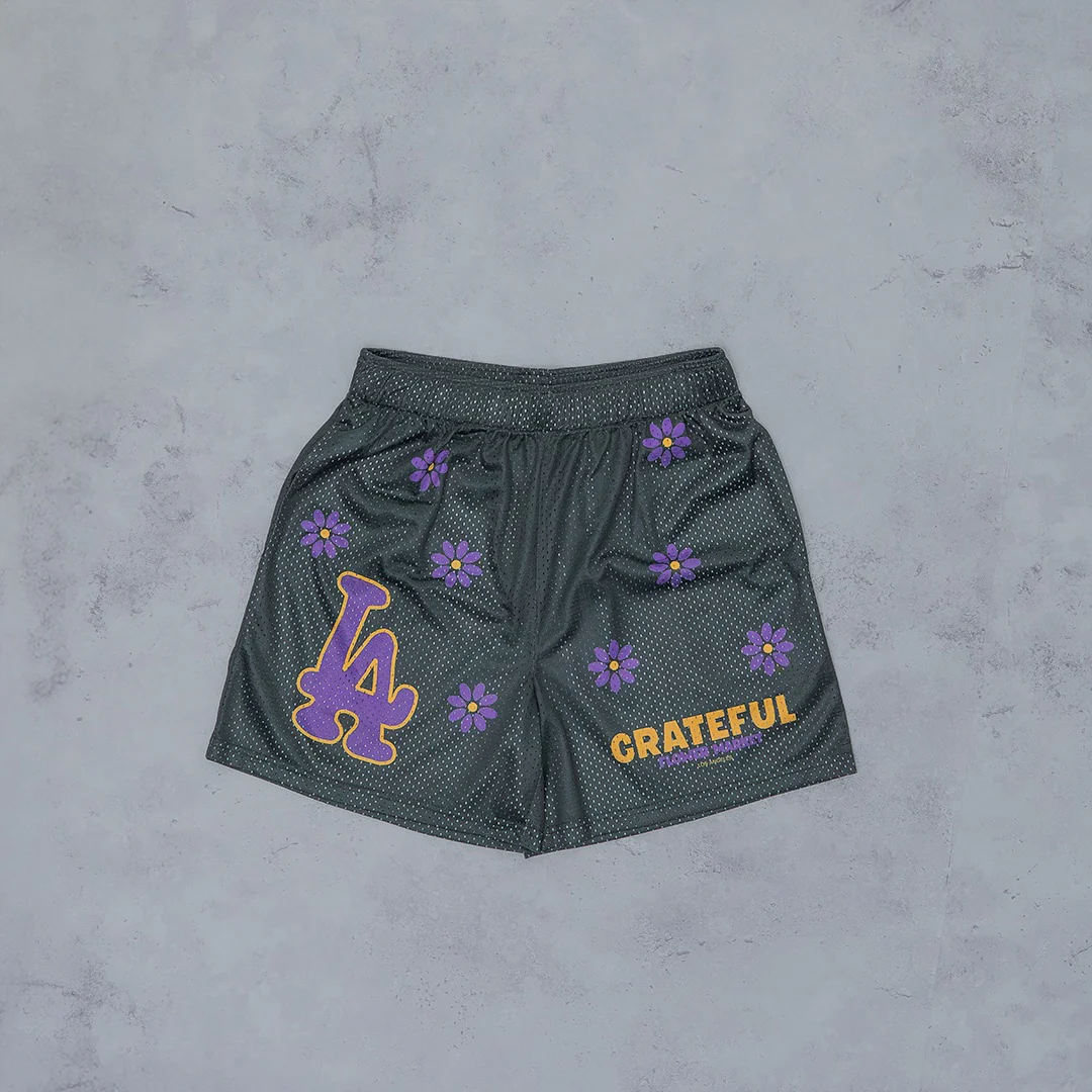 LA Flower Market Mesh Shorts - Black Mamba - Image 3