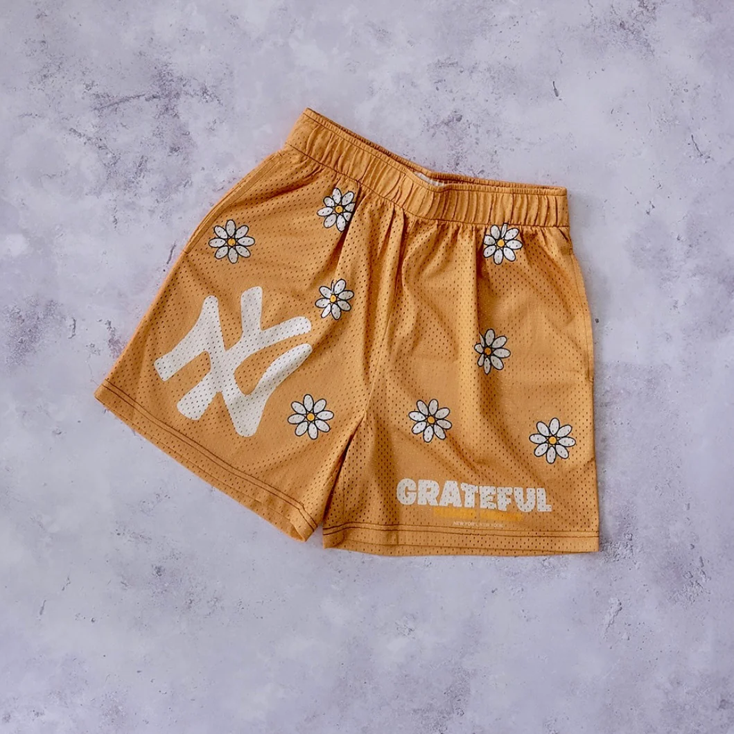 NY Flower Market Mesh Shorts - Camel - Image 3